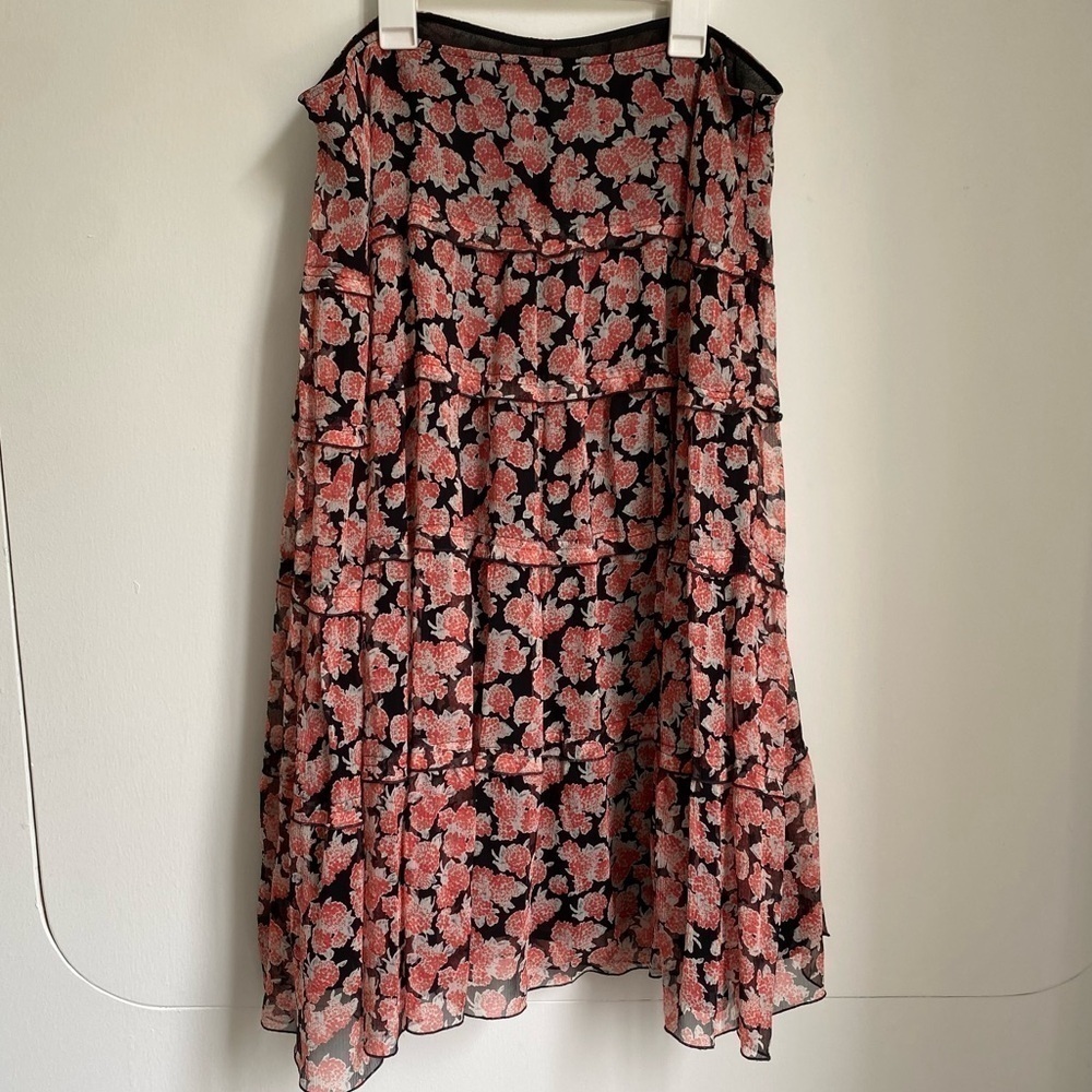 NEW Sundance Silk Floral Midi Skirt 14P